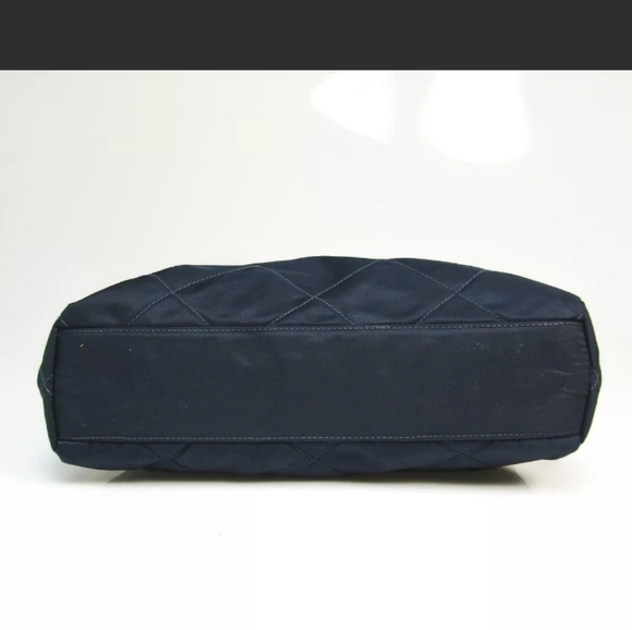 PRADA Gold Chain Bag Shoulder Bag 100% Authentic Navy Blue Crossbody Bag Tote - Picture 6 of 16